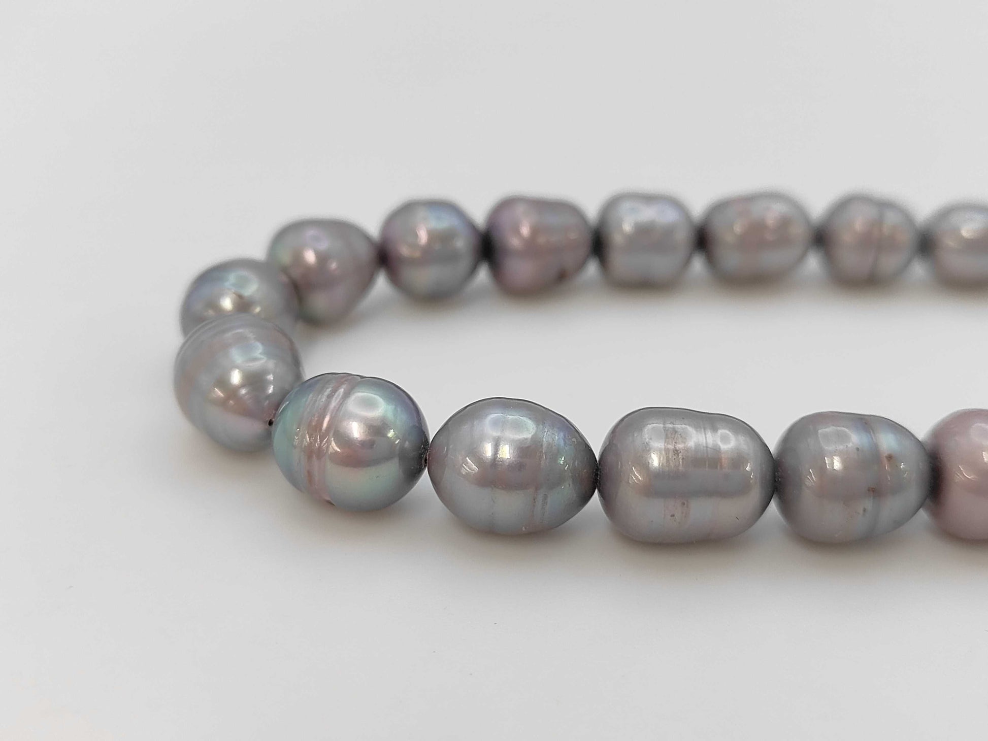 Semi-Round Pearl Necklace, Diameter: Approx. 8.8-10.1mm, Sterling Silver, 50.9g 