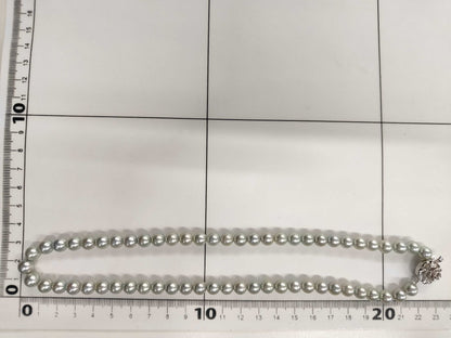 Pearl Necklace, Diameter: Approx. 7.0-7.5mm, Silver, 35.0g 