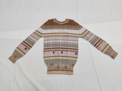 ISSEY MIYAKE Pleats Please Bowling Print Top