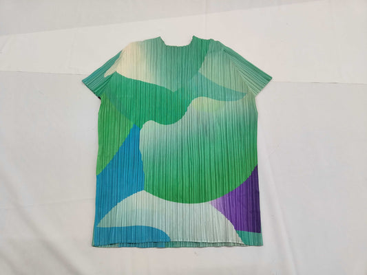 ISSEY MIYAKE Pleats Please all-over print blouse top
