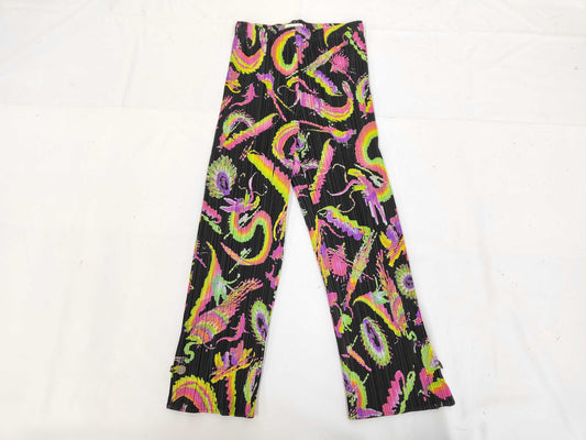 ISSEY MIYAKE Pleats Please Dragon Print Pants