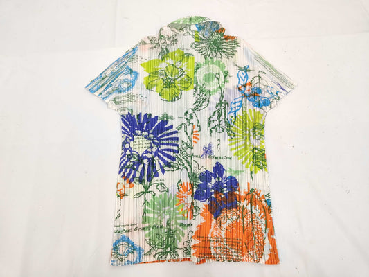 ISSEY MIYAKE Pleats Please all-over print blouse top