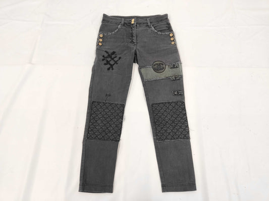 CHANEL CHANEL Runway Black Denim Pants