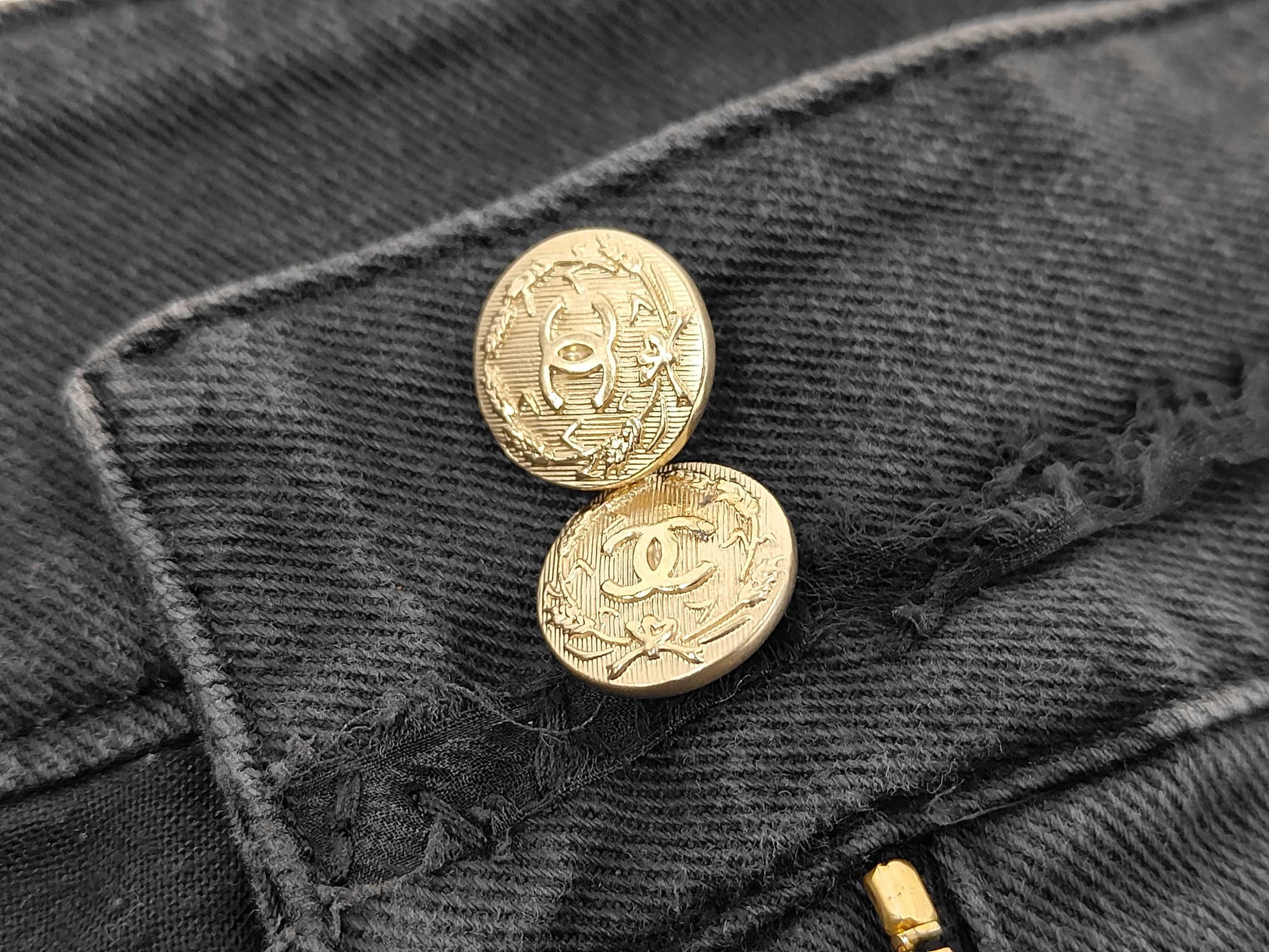 CHANEL CHANEL Runway Black Denim Pants