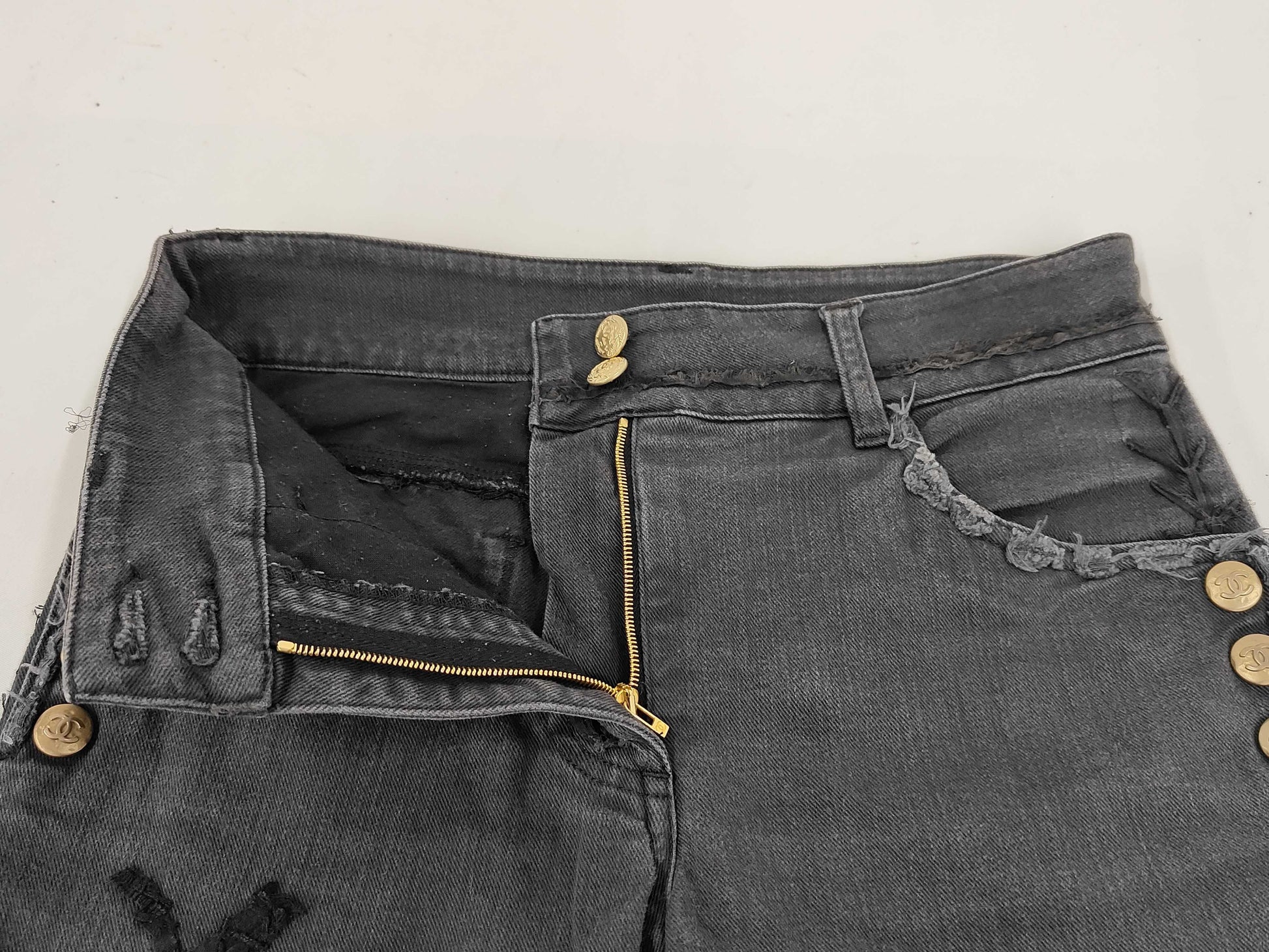 CHANEL CHANEL Runway Black Denim Pants