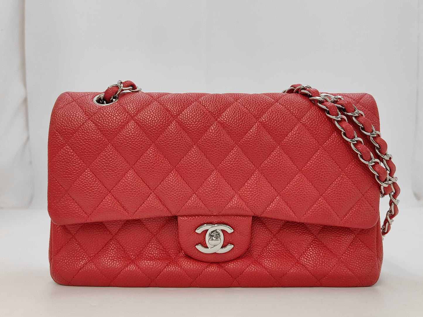 CHANEL CHANEL Matelasse Caviar Double Flap 25 Shoulder Bag with Seal