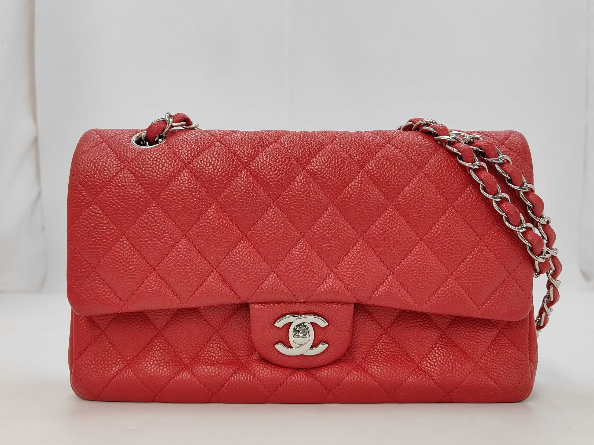 CHANEL CHANEL Matelasse Caviar Double Flap 25 Shoulder Bag with Seal