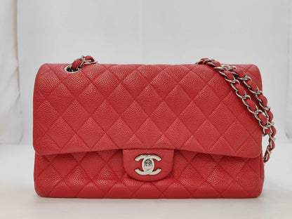 CHANEL CHANEL Matelasse Caviar Double Flap 25 Shoulder Bag with Seal