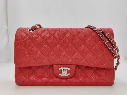 CHANEL CHANEL Matelasse Caviar Double Flap 25 Shoulder Bag with Seal