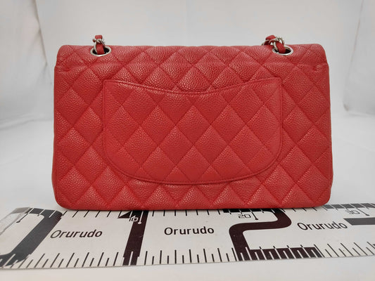 CHANEL CHANEL Matelasse Caviar Double Flap 25 Shoulder Bag with Seal