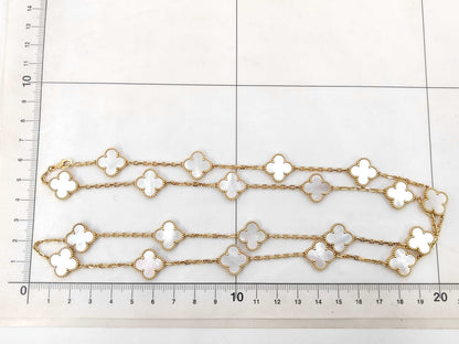 Van Cleef & Arpels Vintage Alhambra 20P Shell Necklace in Au750, 47.1g 