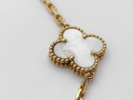 Van Cleef & Arpels Vintage Alhambra 20P Shell Necklace in Au750, 47.1g 