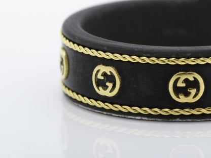 GUCCI Au750 Black Corundum Icon Ring #20 3.0g