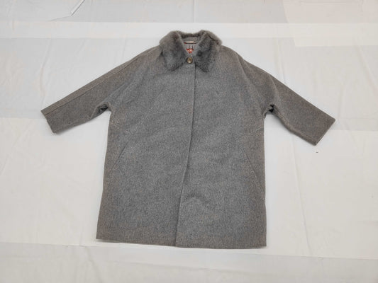 MaxMara 100% Cashmere Coat with Fur, Size 42