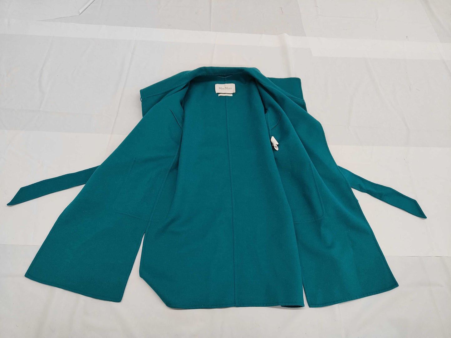 MaxMara Cutie Amano Angora Wool Cashgora Coat, Green, Size 36