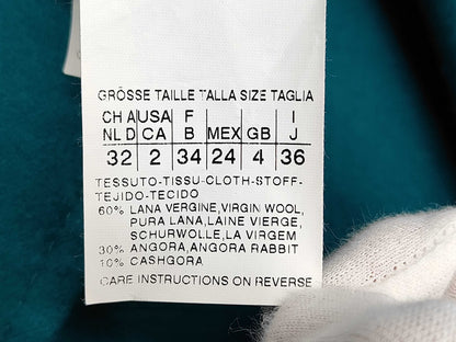 MaxMara Cutie Amano Angora Wool Cashgora Coat, Green, Size 36