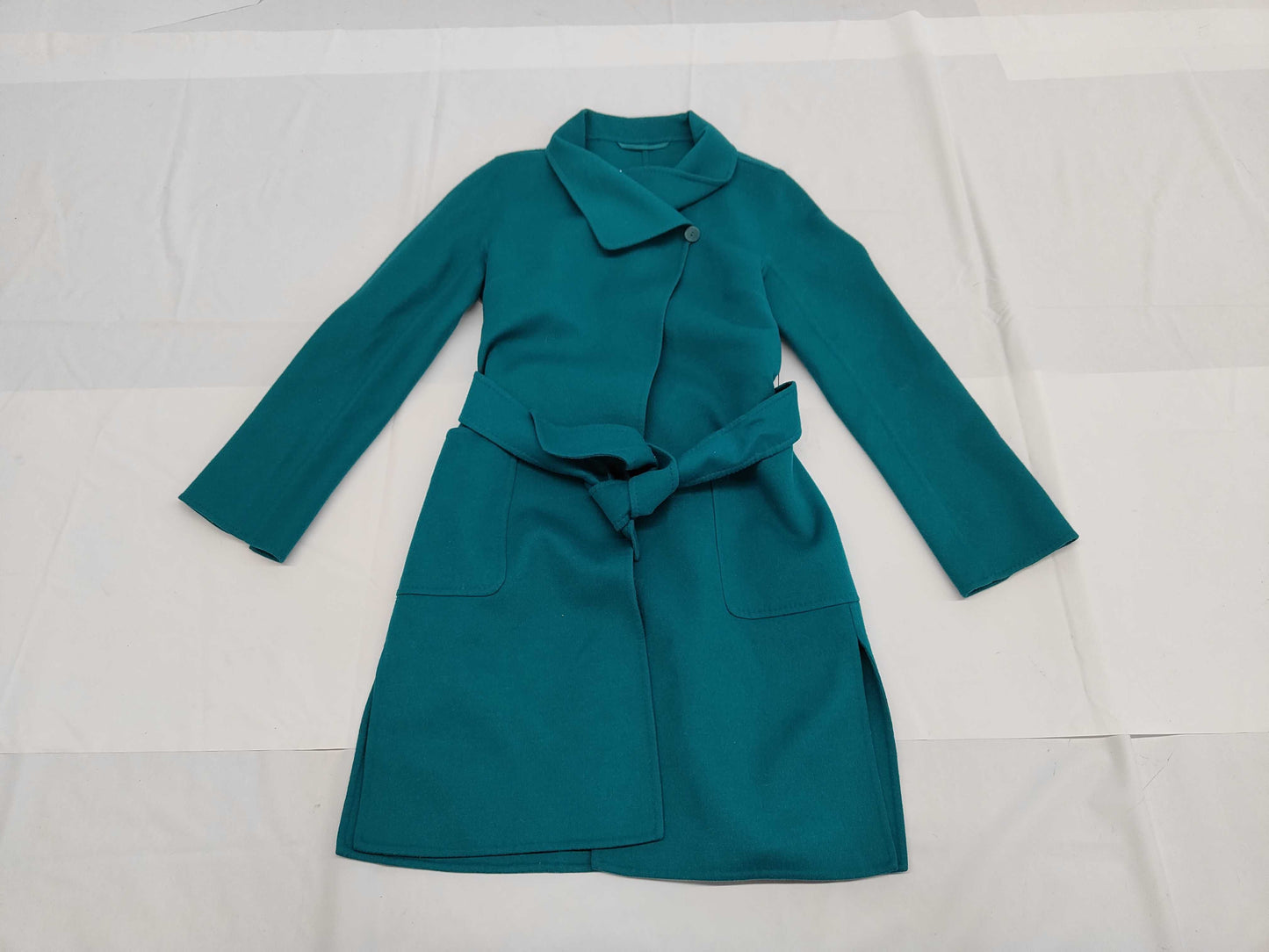 MaxMara Cutie Amano Angora Wool Cashgora Coat, Green, Size 36