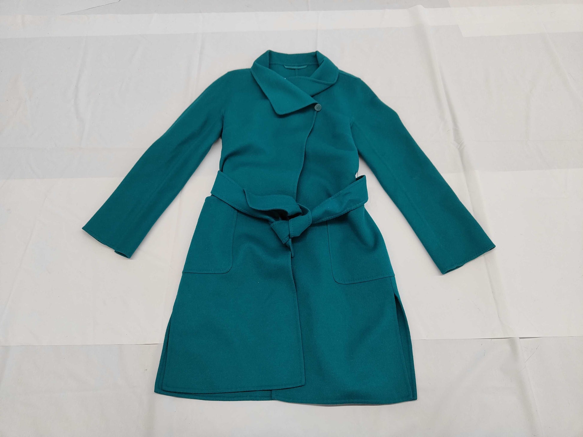 MaxMara Cutie Amano Angora Wool Cashgora Coat, Green, Size 36
