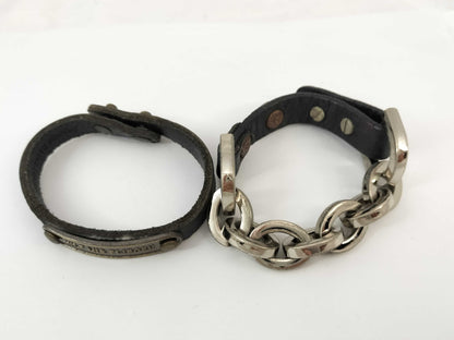 Leather and Metal Bracelet Set Bracelet/Bangle