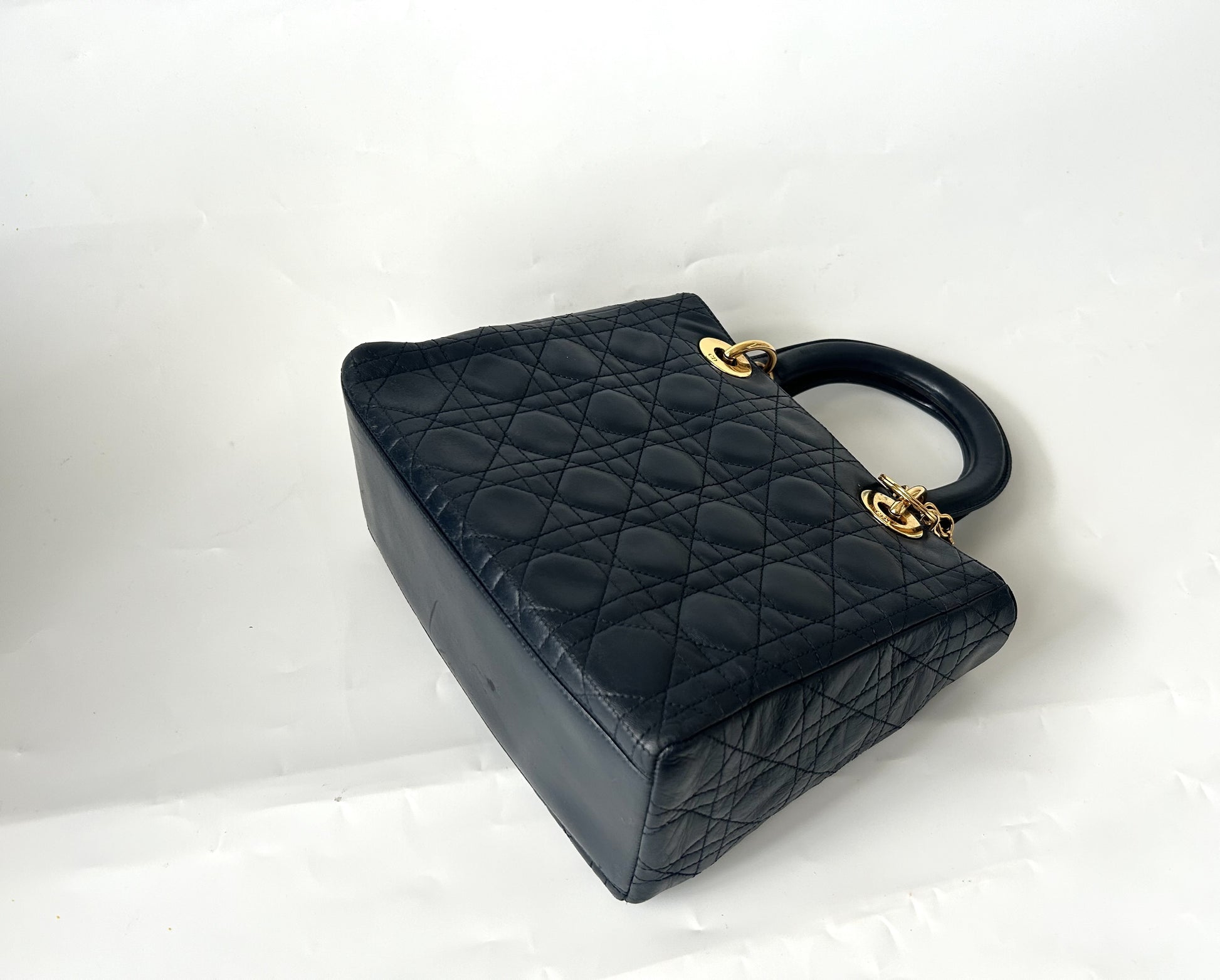 Dior Cannage Small Navy Bag