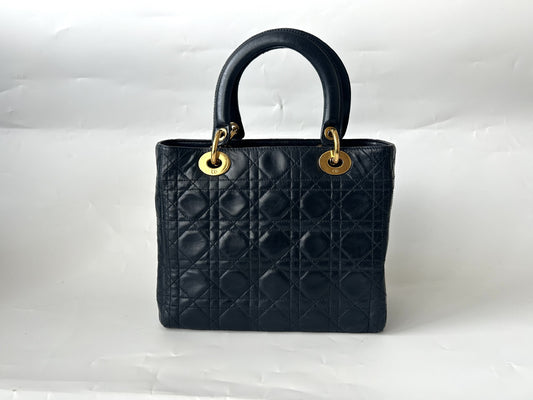 Dior Cannage Small Navy Bag