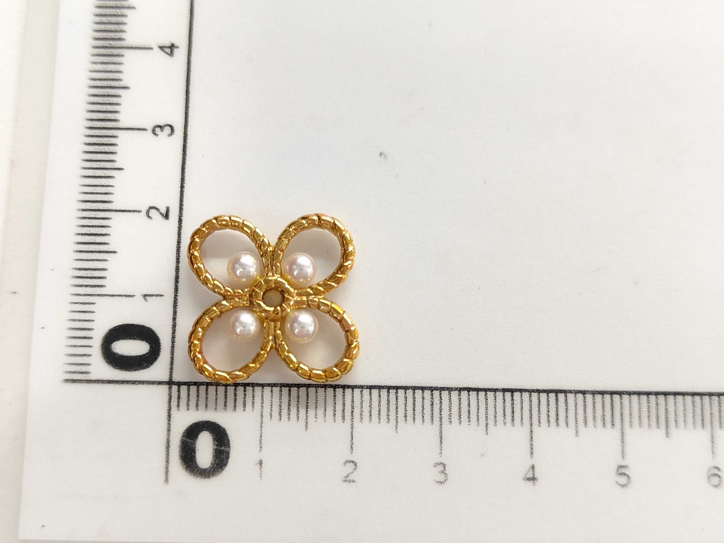 MIKIMOTO Pearl Pendant Top, Diameter: Approx. 3.5mm, 18K Gold, 3.9g 