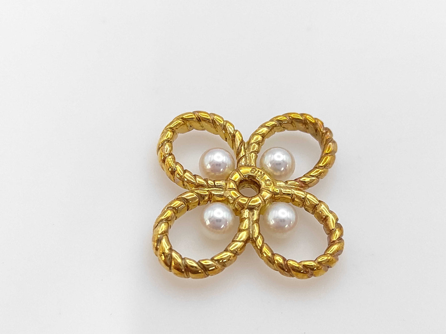 MIKIMOTO Pearl Pendant Top, Diameter: Approx. 3.5mm, 18K Gold, 3.9g 