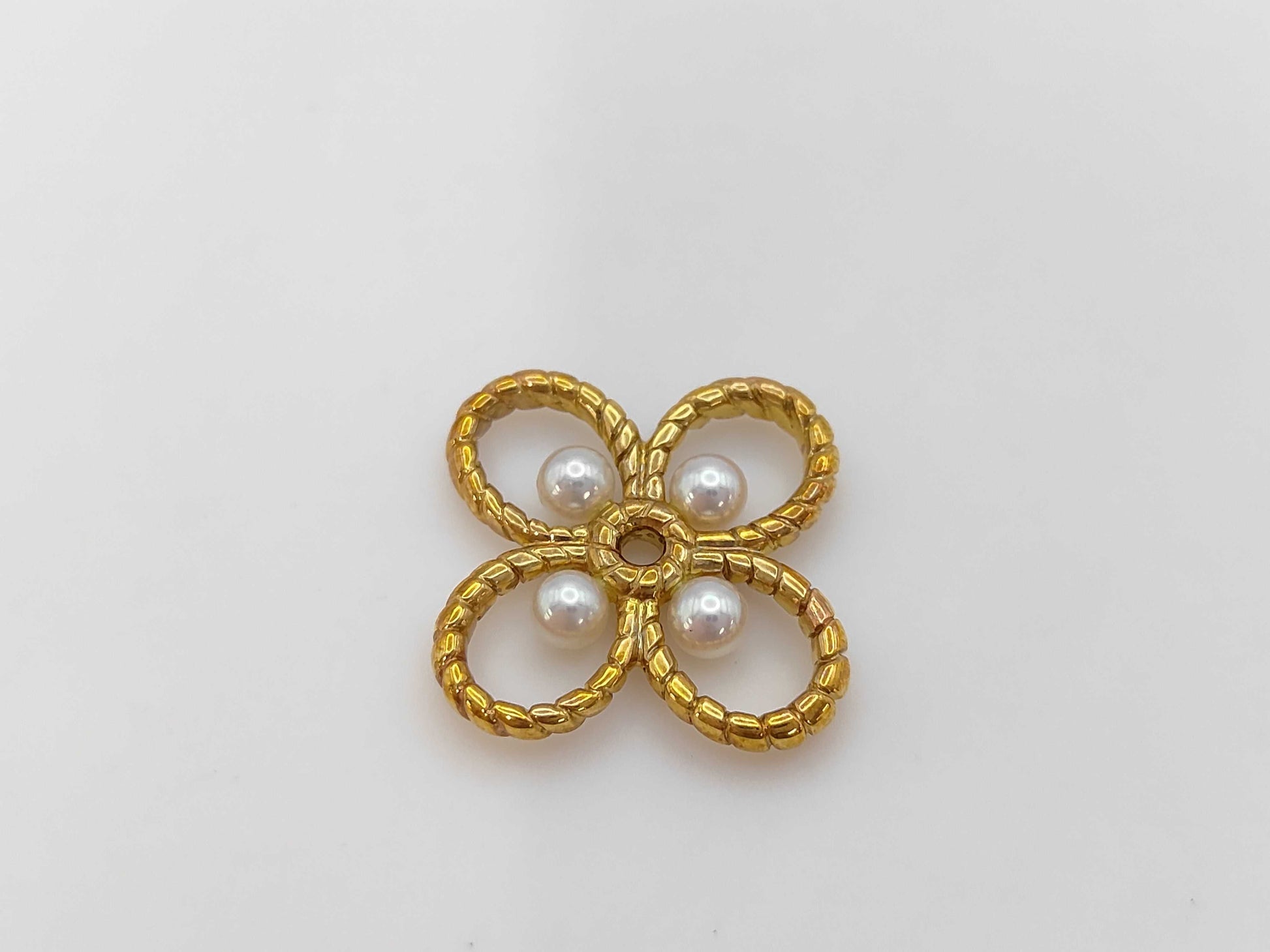 MIKIMOTO Pearl Pendant Top, Diameter: Approx. 3.5mm, 18K Gold, 3.9g 