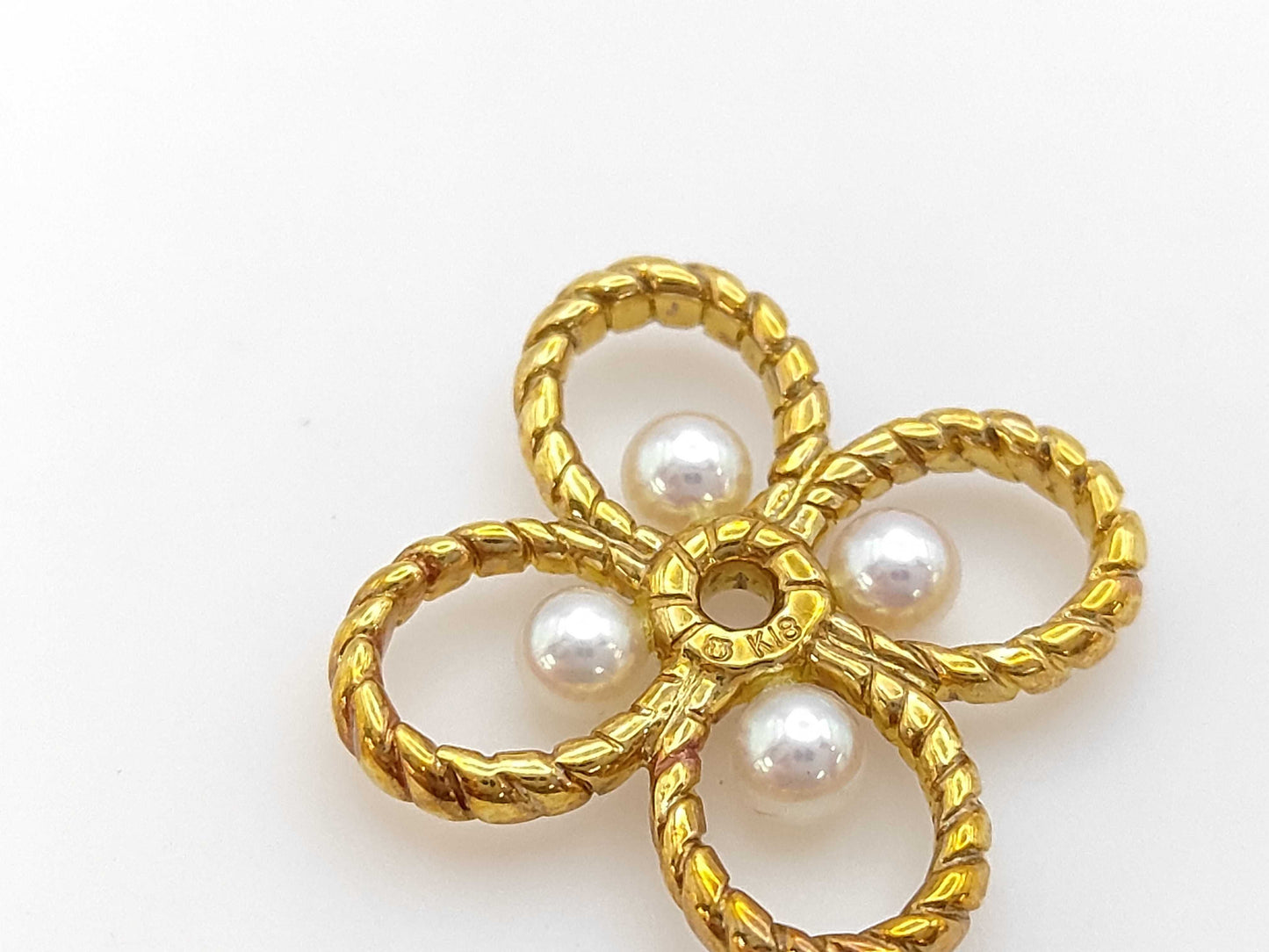 MIKIMOTO Pearl Pendant Top, Diameter: Approx. 3.5mm, 18K Gold, 3.9g 