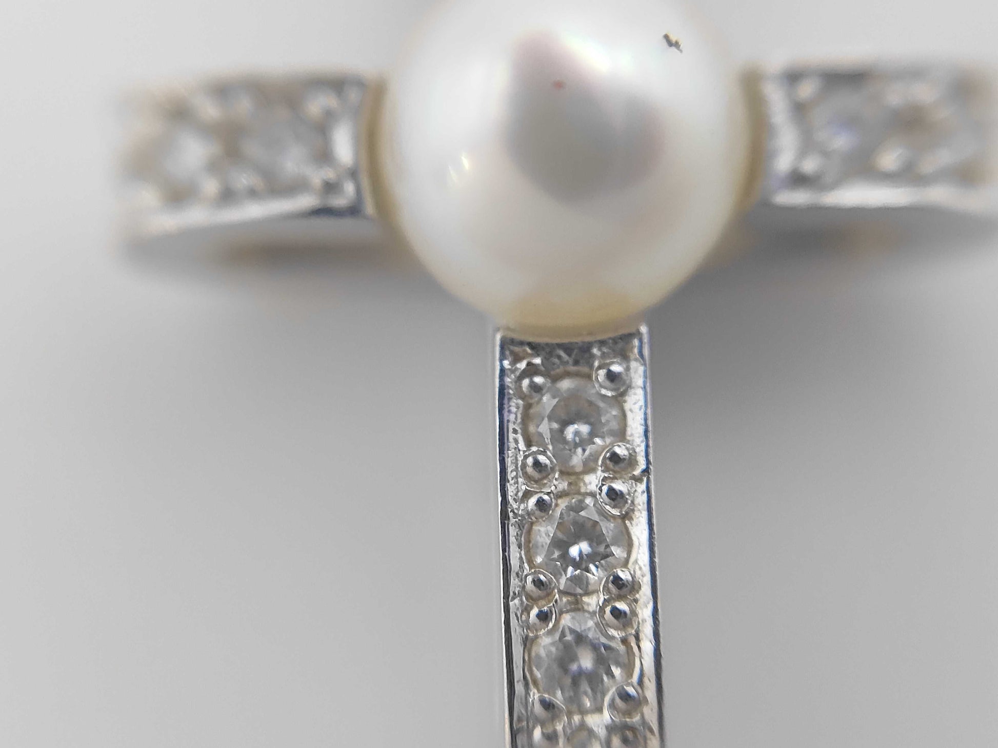 MIKIMOTO Pearl Necklace, Approx. 4.7mm Diameter, Diamond, 18K Gold, 3.5g 