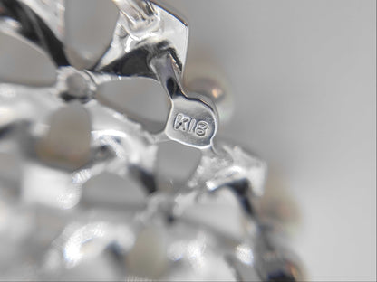 MIKIMOTO Pearl Brooch, Diameter approx. 3.8-4.0mm, Diamond, 18K Gold, 6.8g 