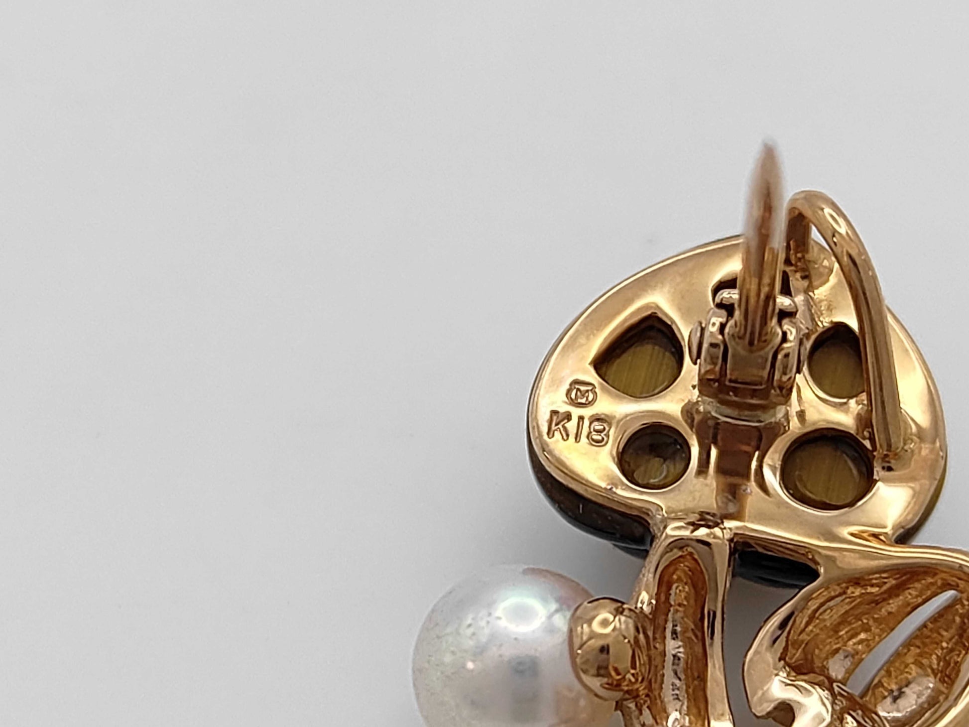 MIKIMOTO Colored Pearl, Diameter: Approx. 5.4mm, 18K Gold, 3.7g, Tie Clip/Cufflinks 