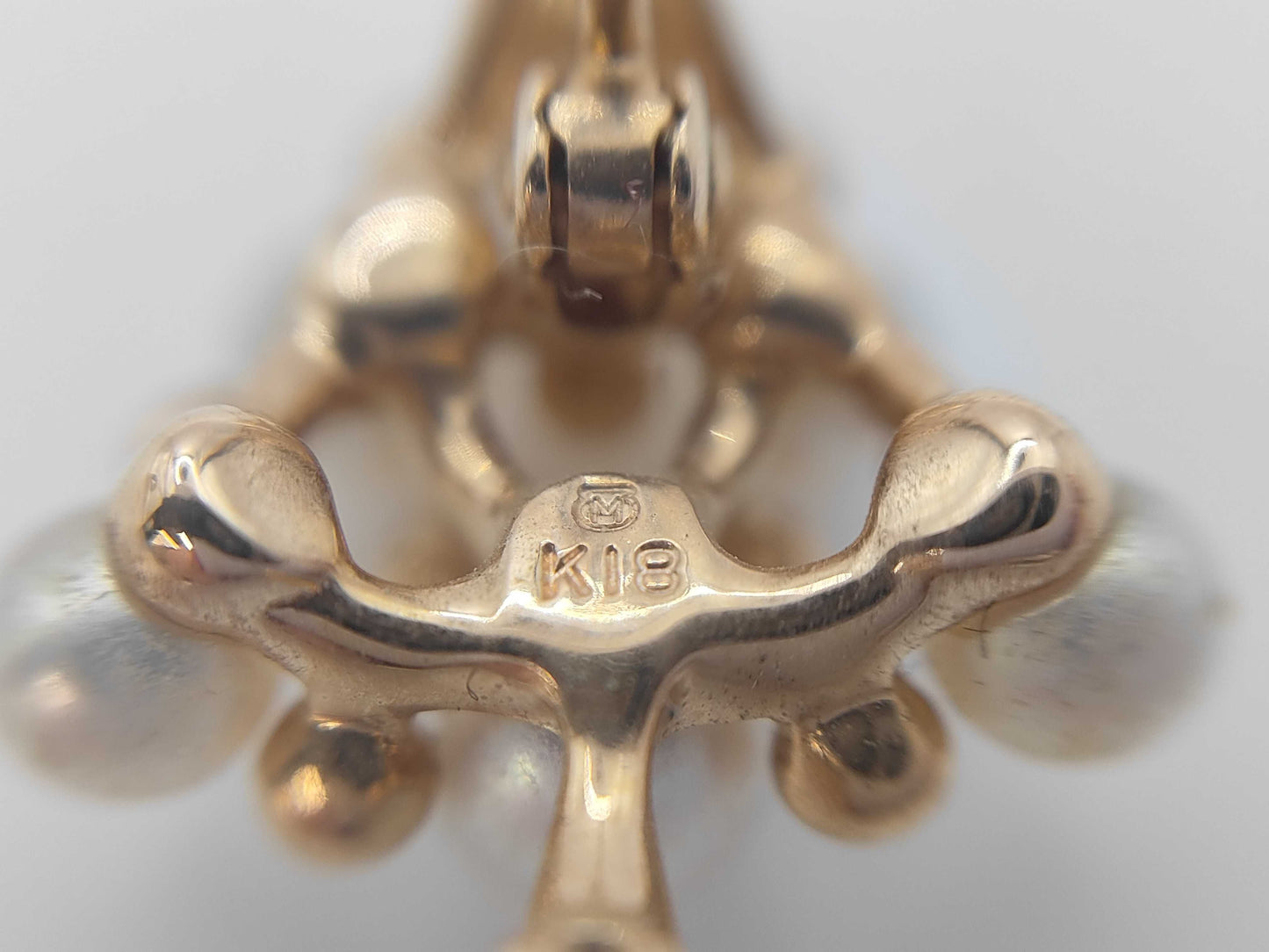 MIKIMOTO Tree Motif Pearl Brooch, Diameter: Approx. 3.5-4.4mm, 18K Gold, 2.9g 