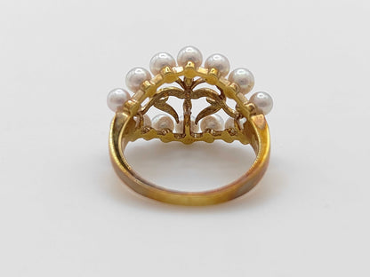 MIKIMOTO Pearl Ring, Diameter approx. 3.0-3.4mm, 18K Gold, 4.9g 