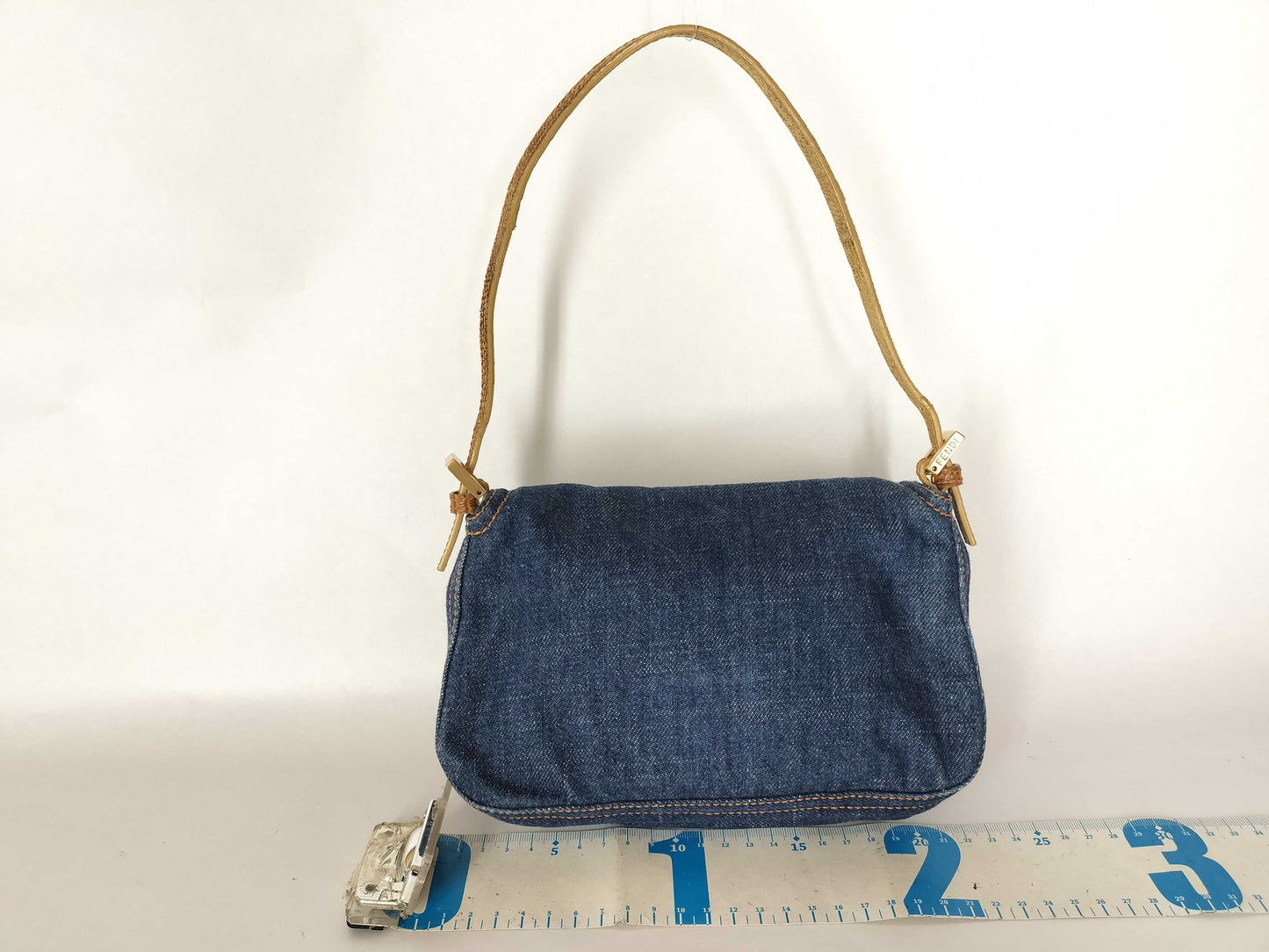 FENDI Mamma Bucket Shoulder Bag Denim Mini Lizard Shoulder Bag