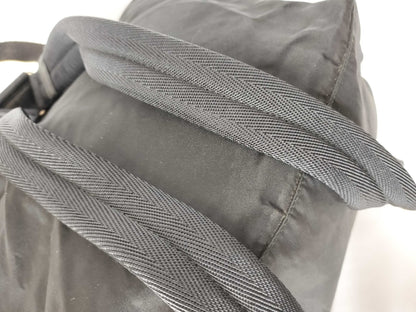 PRADA nylon backpack with triangle logo in black
