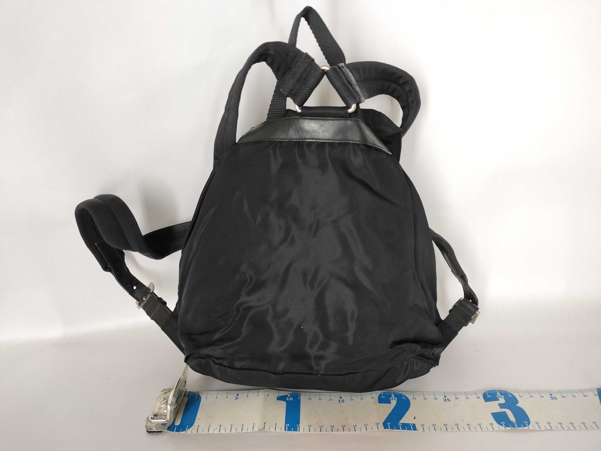 PRADA Nylon Prada Mini Backpack with Triangle Logo, Black