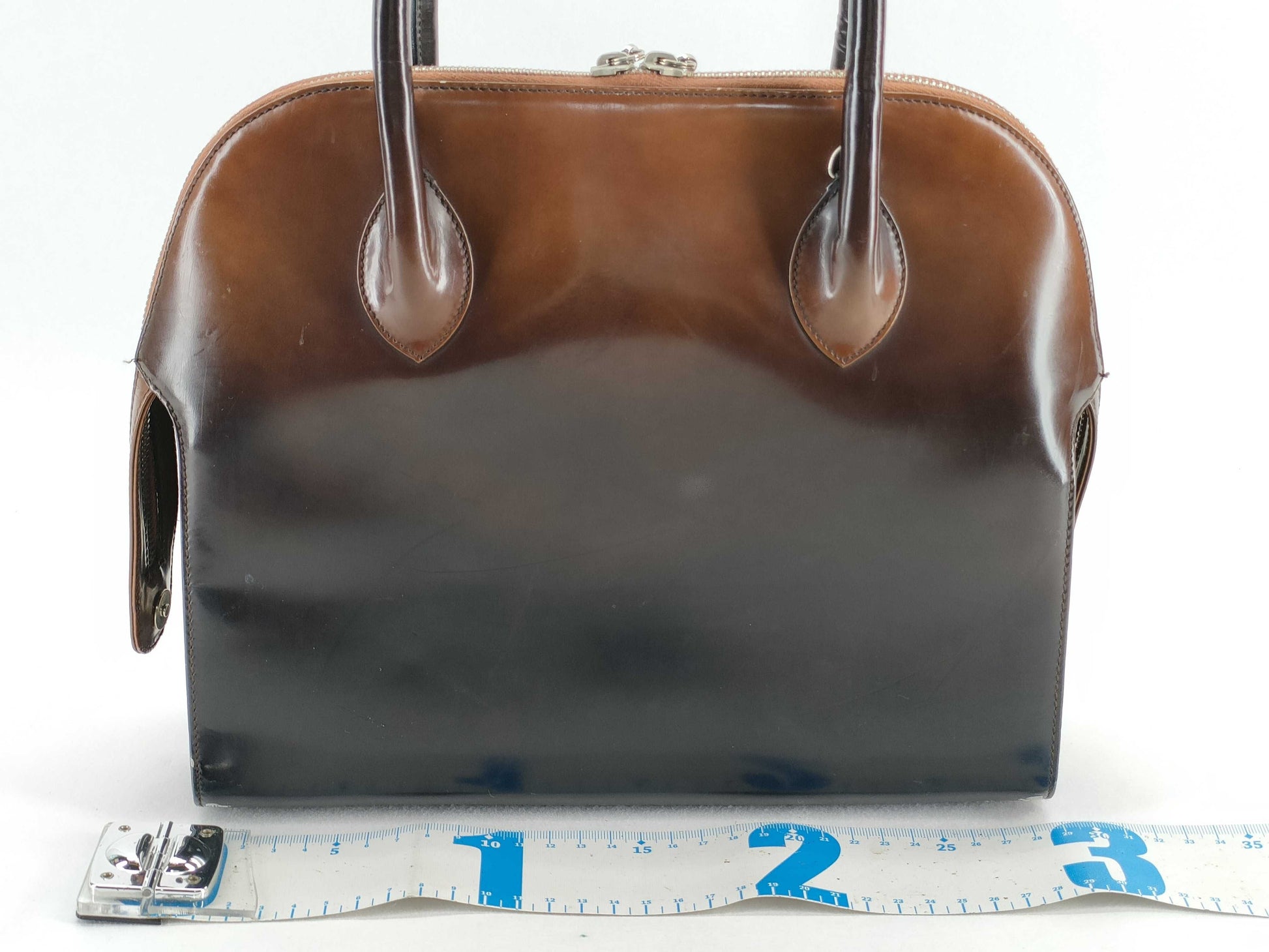 Salvatore Ferragamo Enamel Leather Gancini Gradient Handbag