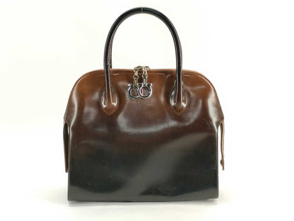 Salvatore Ferragamo Enamel Leather Gancini Gradient Handbag
