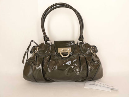 Salvatore Ferragamo Gancini Ferragamo Hand Enamel Handbag