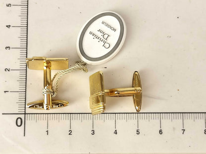 Dior Christian Dior Cufflinks Gold Color Tie Clip Cufflinks