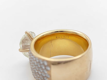 LDH D4.025ct FD3.25ct K18 28.1g Ring 