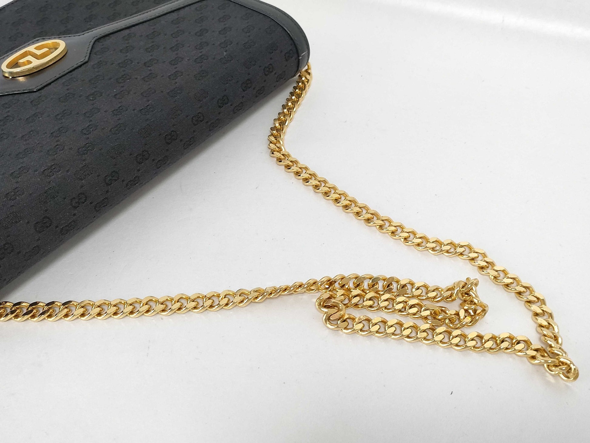 GUCCI GG Shoulder Bag, Micro GG Canvas, Black