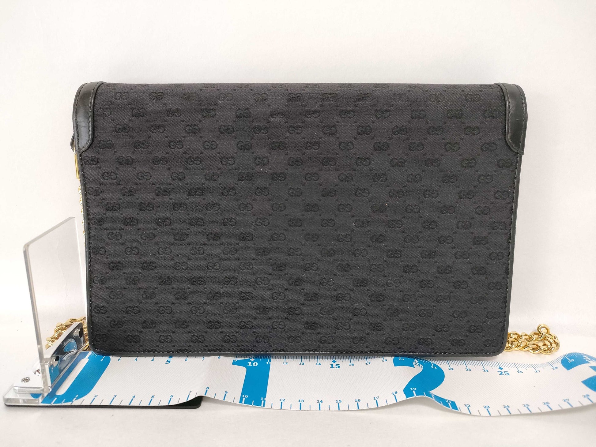 GUCCI GG Shoulder Bag, Micro GG Canvas, Black