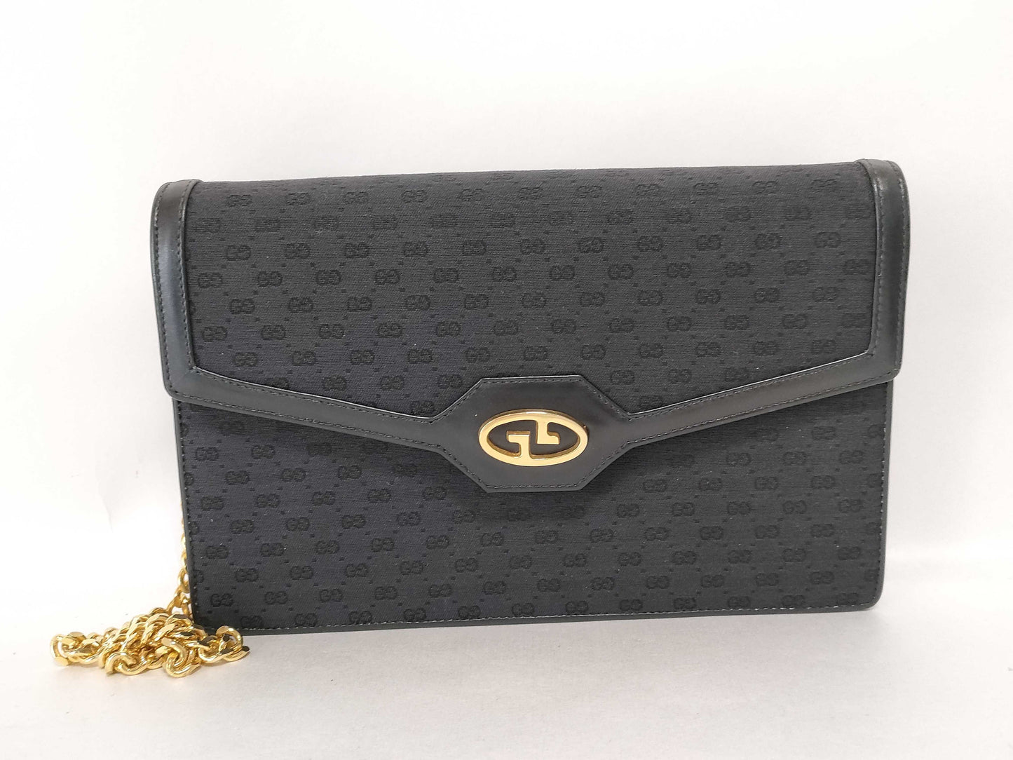 GUCCI GG Shoulder Bag, Micro GG Canvas, Black