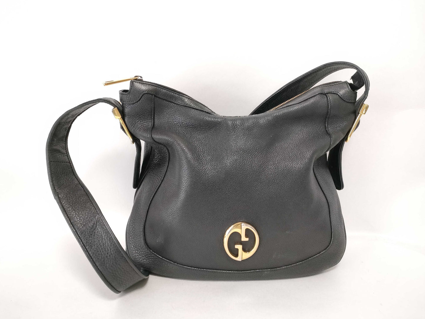GUCCI GG Leather Black Shoulder Bag