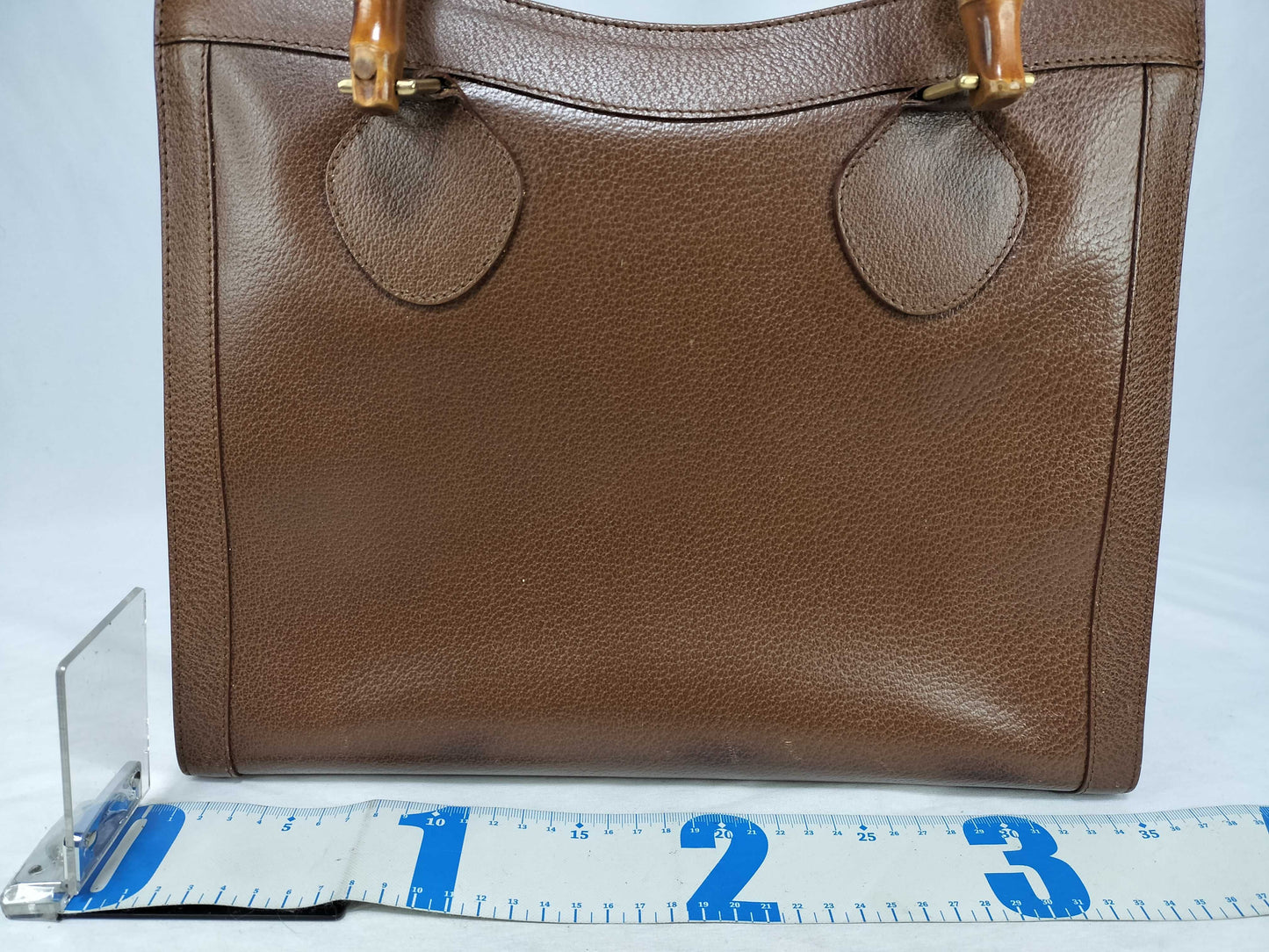 GUCCI Bamboo Handbag Bamboo Handle Leather Brown Tote Bag