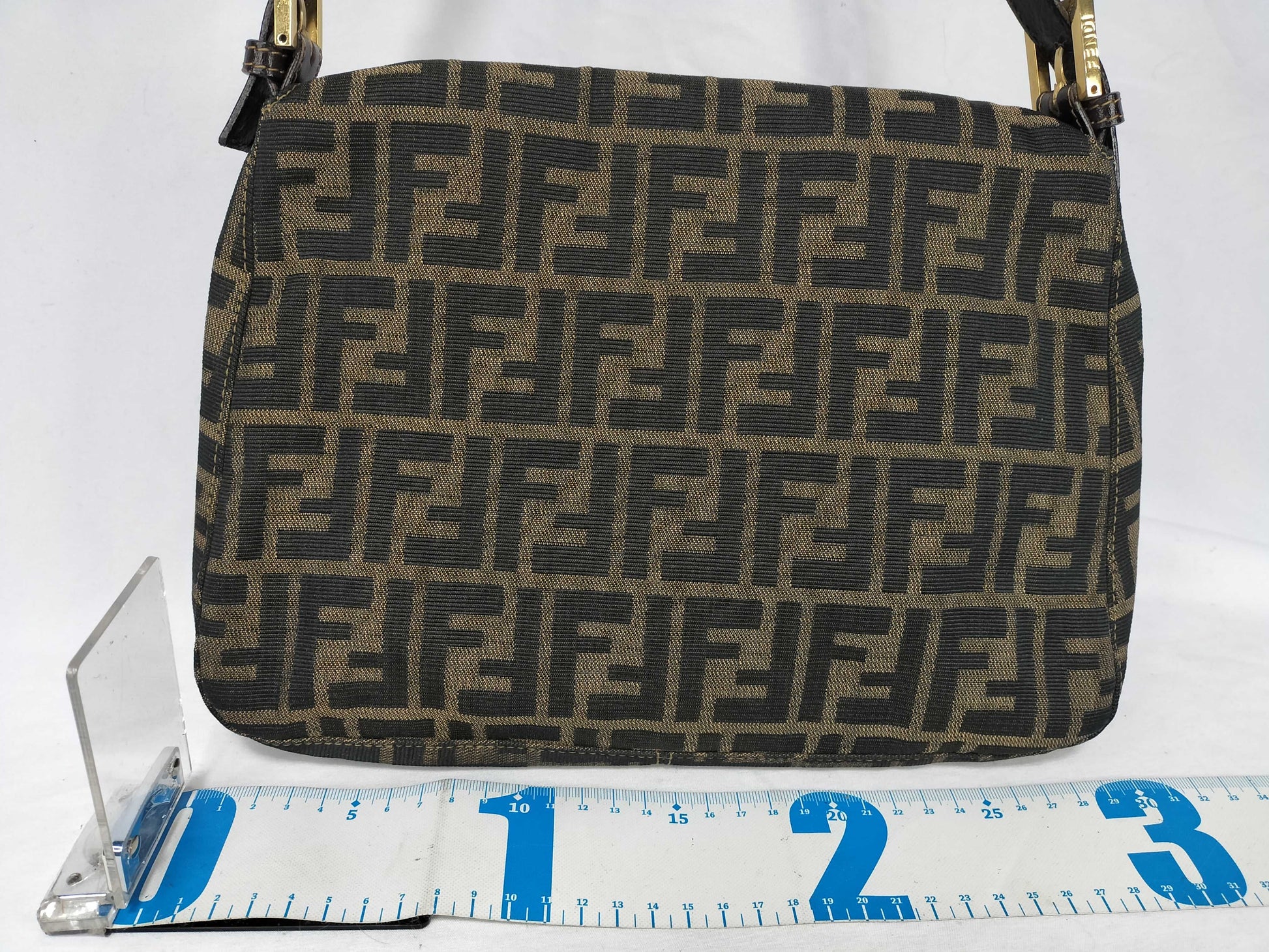 FENDI Mamma Bucket Zucca Shoulder Bag with Gold Hardware