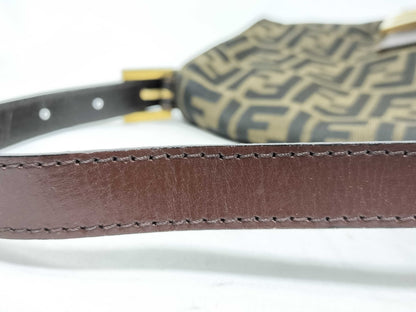 FENDI Mamma Bucket Zucca Shoulder Bag with Gold Hardware