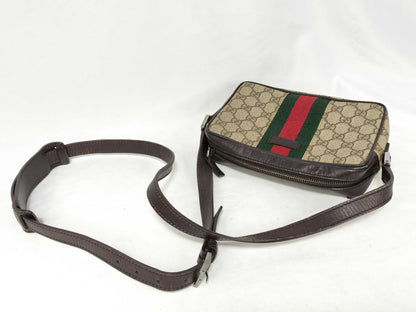 GUCCI GG Supreme Gucci Sherry Line Shoulder Bag GG Supreme Brown Shoulder Bag